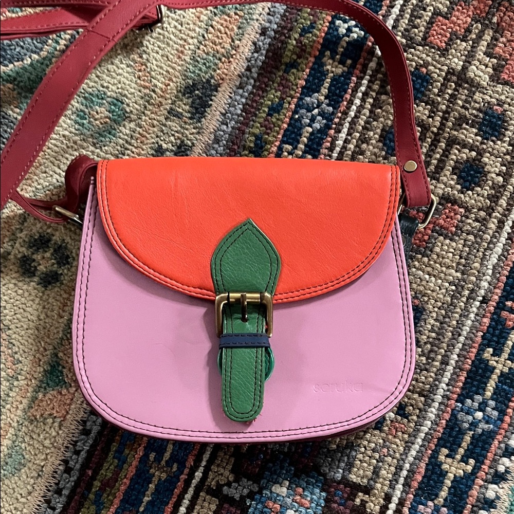 Soruka Multicolor Upcycled Leather Crossbody Bag